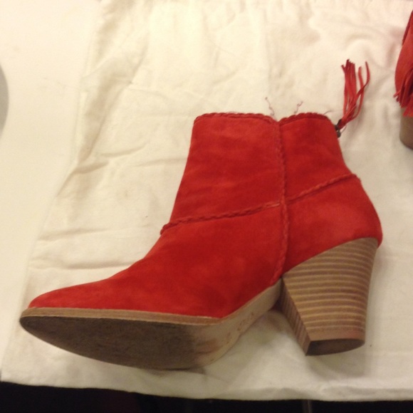 Red Suede Booties! - Picture 3 of 4